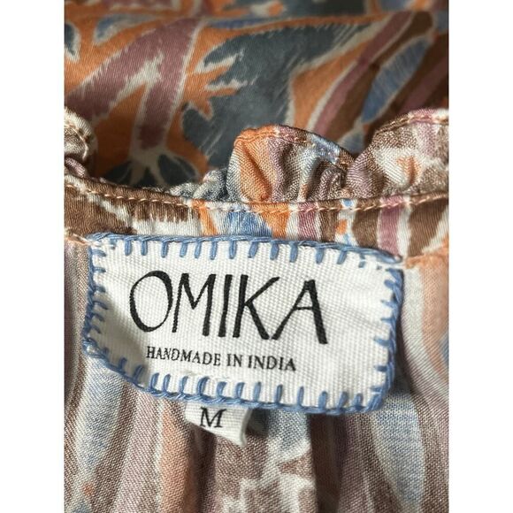 Omika Top Medium Tunic Boho Blouse Shirt Floral Pastel Viscose India Gypsy - Picture 5 of 5